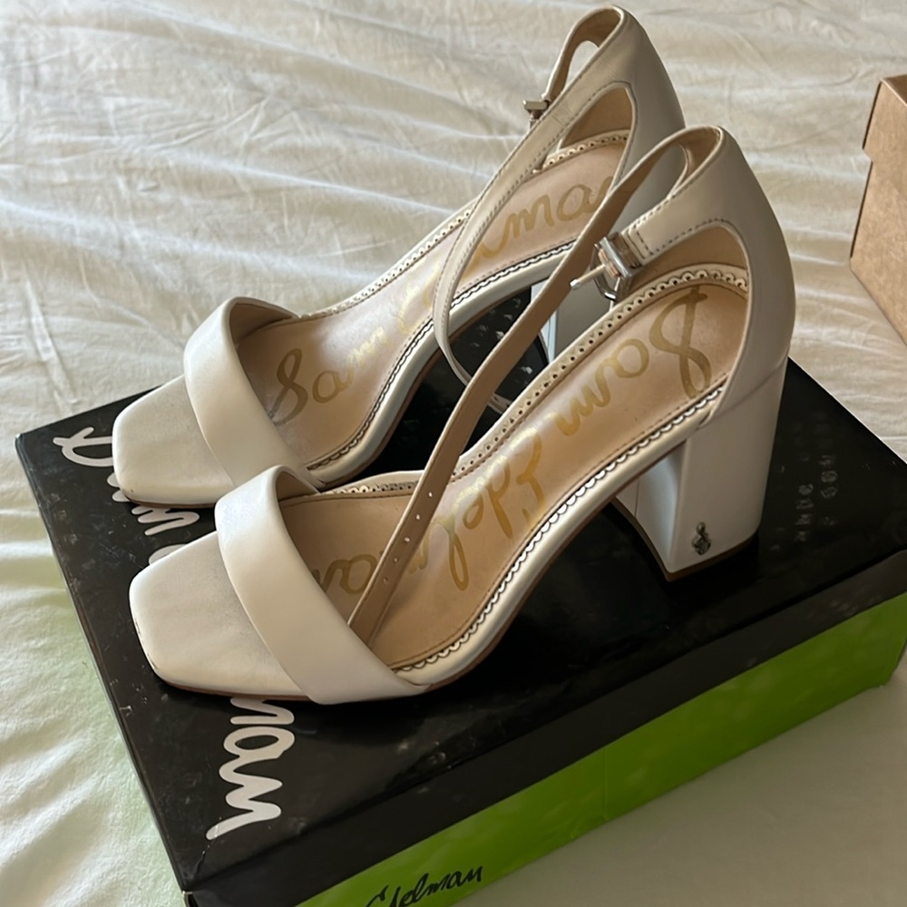 Sam Edelman Daniella white leather heels
